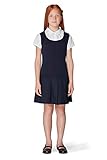 French Toast Big Girls' Twofer Pleated Dress, Navy, 14