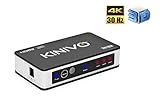 Kinivo 301BN 3-Port High Speed 4K HDMI Switch With IR Wireless Remote And AC Power Adapter - Supports 4K 30Hz For Xbox 360/One, PS4/PS3, Nintendo Switch, Blu-ray Player, Apple TV, Roku etc