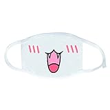 ESTD Anime Emoticon Anti-Dust Face Mask Kawaii Kaomoji Mouth Muffle White (style 9)