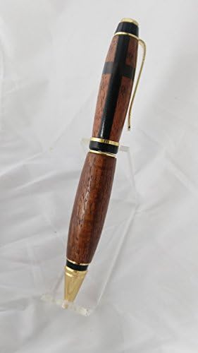 Handmade in Hawaii - Koa Pen with religious Ebony Cross Inlay