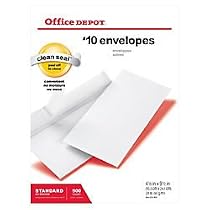 Office Depot Clean Seal(TM) Envelopes, #10 (4 1/8in. x 9 1/2in.), White, Box Of 500, 12014