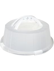 G&S Metal Products EZ Baker C45THH Uncoated Steel Cake and Pastry Bakeware Carrier with Locking Cover, 12', Gray