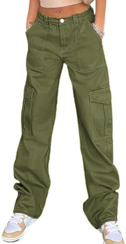 Amazon.com: ZMPSIISA Women High Waisted Cargo Pants Wide Leg