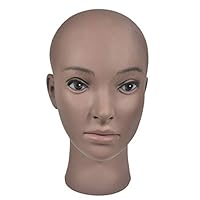 smallwoodi Mannequin Head,Head Mold,Female Bald Mannequin Head Model Makeup Practice Wig Hat Display Stand Holder