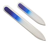 iDiva® 2 Piece, Genuine Czech, Etched, Crystal Glass, Manicure Nail File Set With Protective Carry/Storage Tubes (Small (3.5