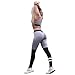 Oksale Womens Striped Sports Gym Yoga Workout Mid Waist Running Fitness Pants Leggings (L, Gray)