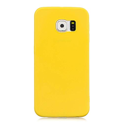 CUZZ Case for Samsung Galaxy S6 Edge.with [ Tempered Glass Screen Protector] TPU Silicon Thin Flexible Shockproof Bumper Finish Slim Gel Protective Shell-Yellow