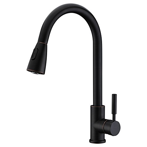 Avola Best Commercial Solid Brass Single Handle Pull Down Sprayer Kitchen Faucet, Pull Out Kitchen Faucets, Oil Rubbed Bronze