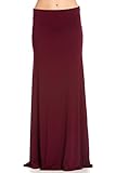 Frumos Womens Solid Flared Modal Maxi Skirts
