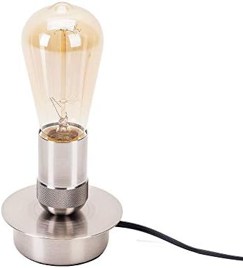セーディコ Cerdeco 無骨でかっこいい シンプルな1灯式デスクライト 裸電球の存在感を際立たせる テーブルランプベース ニッケルメッキ 卓上照明 アイアン コンセント式 Tbl11