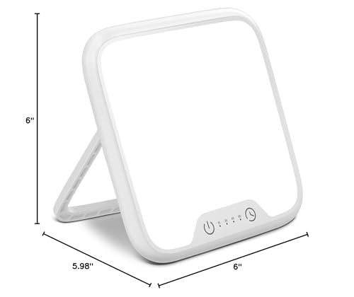 Guina Light Therapy Lamp, Ultra-Thin UV-Free 10000 Lux Therapy Light, Touch Control with Stepless Brightness Levels and 4 Timer Function, Memory Function, 90°Rotatable Stand for a Happy Life