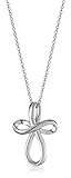 Sterling Silver Infinity Cross Pendant Necklace 18"