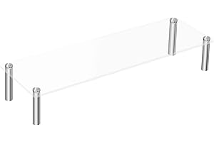 LoengMax Acrylic Riser, Display Stand Clear Shelf for Cupcake Food Desserts Holder Cosmetic Products Tabletop Use and More (Small)