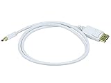3ft Gold Plated 32AWG Mini DisplayPort to DisplayPort Cable - White
