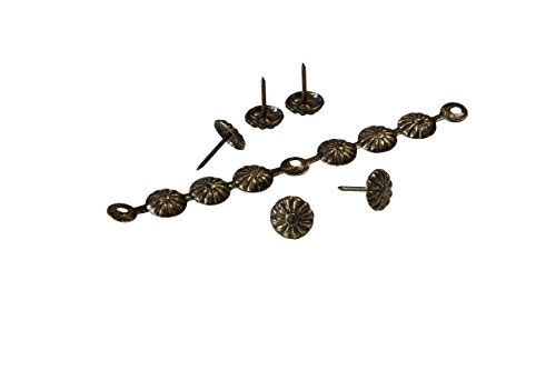 decotacks Daisy Upholstery Nails/Tack in Strips 7/16in (11mm) Head, 6 Meters (6,5 Yards) Antique Gold Finish, DX5411AB-S6M