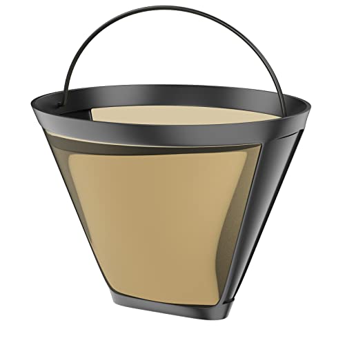 Gold Coffee filter Permanent Reusable 4 Cone Shape metal Coffee