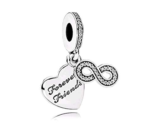 DH Love Heart Forever Friends Charms Infinity Dangle Bead fit Pandora Bracelet
