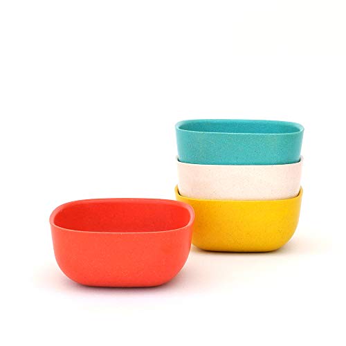 EKOBO Bamboo 8oz Bowl Set, Service for 4, BIOBU Eco-material, Indoor/Outdoor dining, Assorted Colors