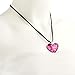 Chuvora Hand Blown Venetian Murano Glass Rose Pink Heart Shaped Pendant Necklace, 18-20 inches