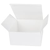 LaRibbons 20Pcs Recycled Gift Boxes - 8 x 8 x 4 inches White Paper Box Kraft Cardboard Boxes with Lids for Party, Wedding, Gift Wrap