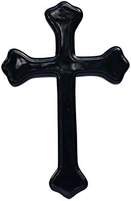Black Lacquered Wall Cross (Medium 12 in - Budded Trefoil)