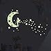 Glow in The Dark Moon Stars Wall Decal， Fairy Vinyl Luminous Stickers for Kids Girls Nursery Bedroom DIY Mural Decoration