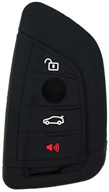 BROVACS Silicone Cover Protector Case Holder Skin Jacket Compatible with BMW X5 X6 4 Button Smart Remote Key Fob CV4908 Black