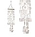 Bellaa 22913 Wind Chimes Outdoor, Garden Decorations, Musical, Indoor/Outside Windchimes, Beach, Ocean Breeze, Gifts for Mom, Gift for All Occasions, Capiz Sea Glass Shells Wood White 27 inch