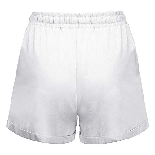 AOJIAN Yoga Pants Retro Bandage Solid Shorts Jogger Capri Workout Running Sports Leggings for Women White