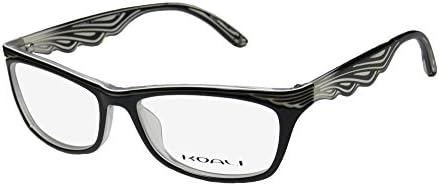 Koali 6944k Womens/Ladies Vision Care For Adults Designer Full-rim Eyeglasses/Spectacles (53-16-135, Black / White / Clear)