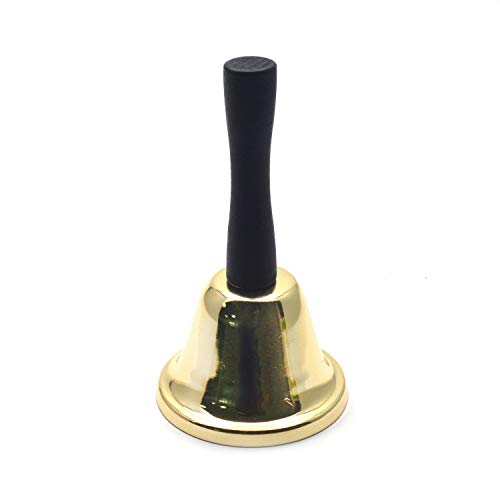 Karcy Call Bell Tea Hand Bell Iron Gold Calling Bells for Christmas Decoration 4.4"x 2.6" Pack of 4