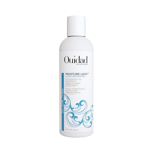 Ouidad Moisture Lock Ultra Nourishing Cleansing Oil Shampoo for Curly Hair – 8.5 fl oz, Shampoo for Women & Men, Rehydrates Dry, Damaged Curls, Color Safe Shampoo, All Curl Types