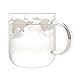 Fecihor Glass Mug Milk Cup with Handle Cute Cup with Polar Bear Print - Perfect Cup for Tea & Coffee - 350ml/12.3oz - Set of 1