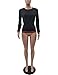 Akmipoem Women's Ribbon Stripe Patchwork Long Sleeve Pullover Tops Sweatshirt Black L