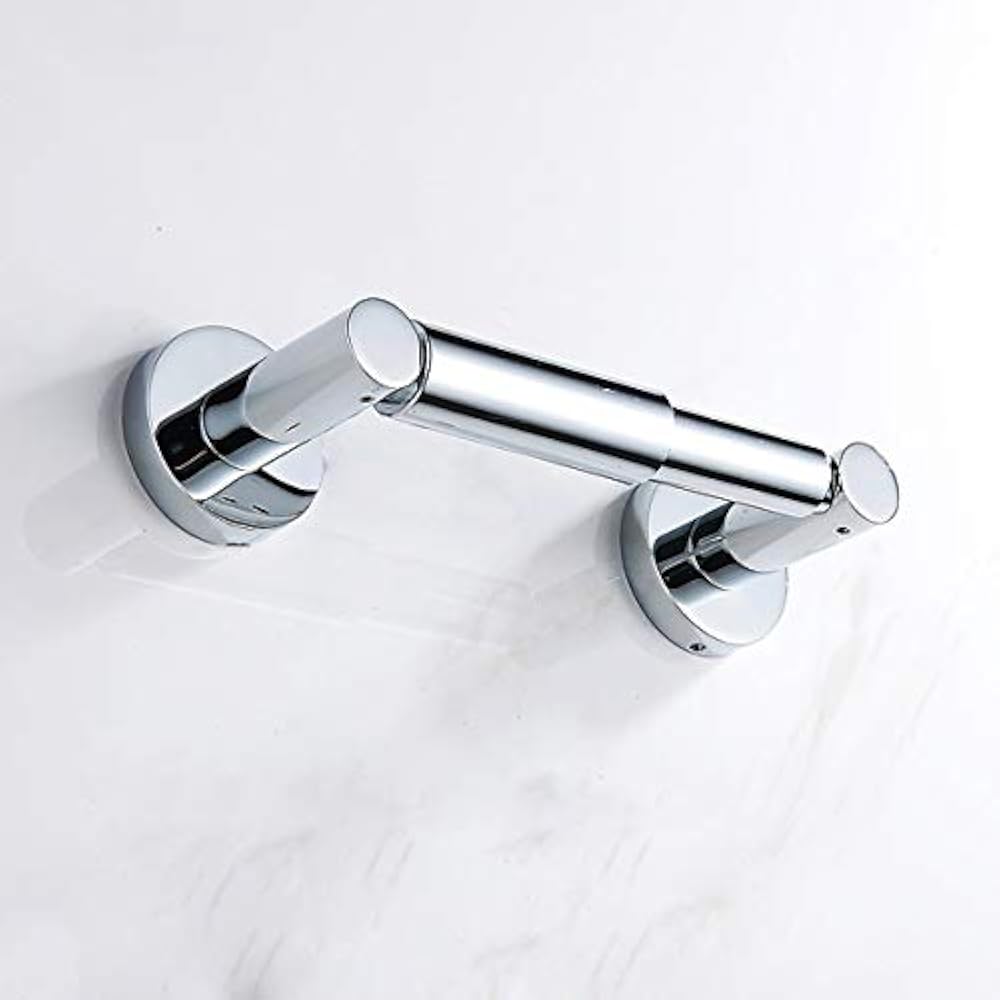 Spring Toilet Paper Holder, Tissue Roll Wall Mount Chrome, Storage