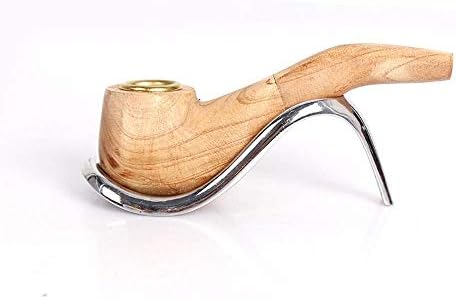 irugh Homemade vintage pipe solid wood hand-polished wooden pipe smoking portable curved wood pipe