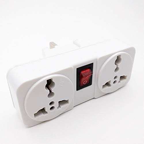 MAO YEYE White Copper 250v 10A 2p UK EU US Adaptor Socket Portable 2way Outlet Extend Converter Plug Socket with on Off Light Switch