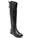 Breckelles BD49 Women Crinkle Leatherette Round Toe Riding Thigh High Boot - Black