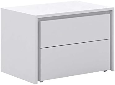 Casabianca Furniture Zen Collection Lacquer Nightstand/End Table, White