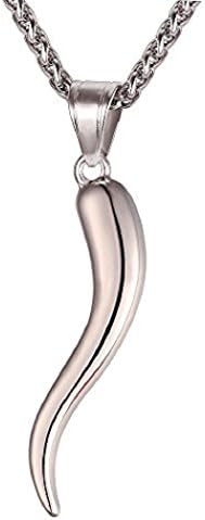 SwanElegant Italian Horn Charm Amulet Necklace,Stainless Steel/18K Gold Plated Talisman Italian Jewelry Good Lucky Pendant Gift Set For Men Women Girls Boys