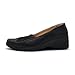 Women Wedge Comfort Walking Shoes Elastic Cushion Black Slip On Loafer (5.5, Black)