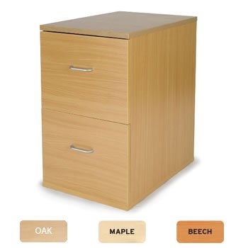 Newbury 2 Drawer Wooden Wood Filing Cabinet A4 Foolscap Beech