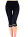 Liang Rou Women's Ultra Thin Stretch Cropped Leggings Black Lace Trim L Large / 12/14 1-pack: Lace Trim