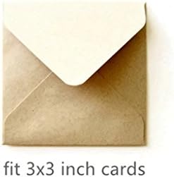 4 sizes Square Card envelopes, Recycle Kraft Square Envelope, Set of 12
