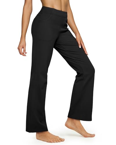 G4Free Fleece Lined Flare Leggings with 4 Pockets