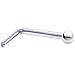 Body Candy 14k White Gold 1.5mm Ball L-Shaped Nose Stud Ring 18 Gauge 1/4 inch at Bend