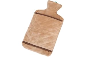 Hot Water Bottle with Soft Cover, Fleece-Lined Rubber Hand Warmers 1l Hot Water Bag with Hand Pocket for Hot and Cold Compres