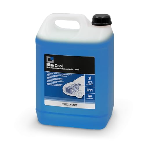 ERRECOM Blue Cool, Blue Coolant and Antifreeze Concentrate, Formulation with Nap Free inhibitor package, G11, 5 Litre