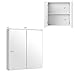 Tangkula Mirrored Medicine Cabinet, Bathroom Wall Hanging Cabinet with Double Mirrored Doors & Adjustable Shelf, Wall-Mounted Bathroom Storage Organizer, White, 24.5 x 4.5 x 25.5 Inches