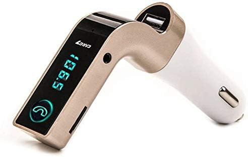 Yumato CG7 Bluetooth FM Transmitter Universal Wireless in-Car FM Adapter Car Kit with Hand Free Call Compatible with All Android, iOS & Windows Device (Assorted Colour)